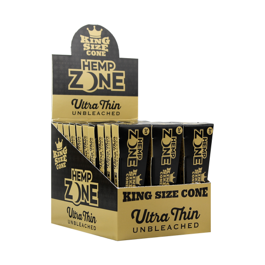 Hemp Zone:  King Size Ultra Thin Unbleached Cones